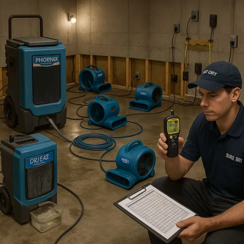 Structural Drying and Dehumidification process in Laverne, OK